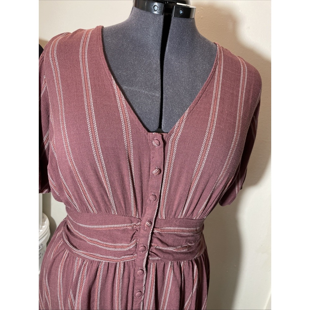 Torrid Dress 1x Lloyd Stripe Wild Ginger Bubble Sleeve Size Outlander